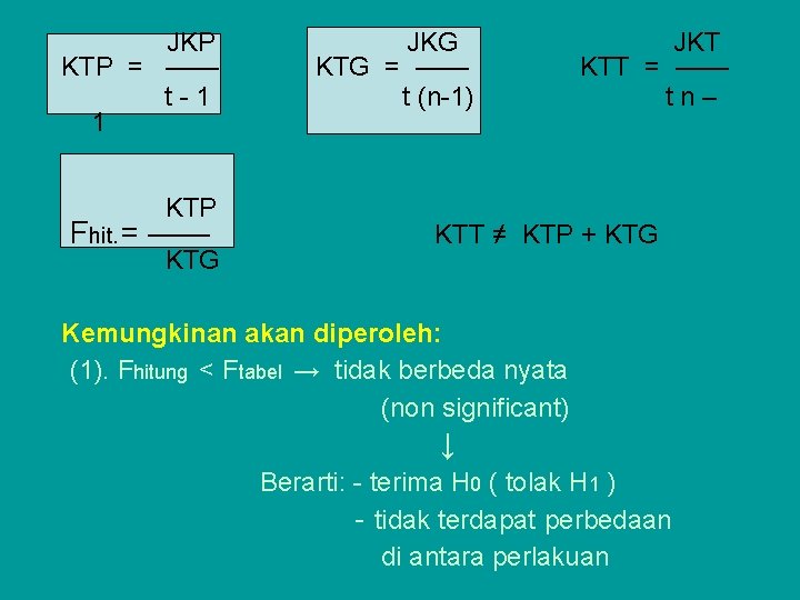 JKP KTP = —— t-1 1 KTP Fhit. = —— KTG JKG KTG =