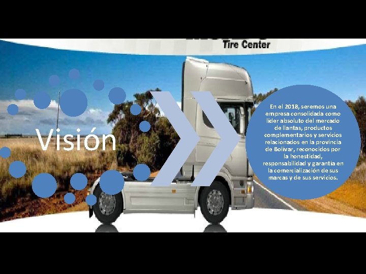 Visión En el 2018, seremos una empresa consolidada como líder absoluto del mercado de Visión En el 2018, seremos una empresa consolidada como líder absoluto del mercado de