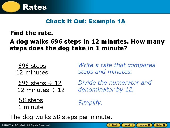 Rates Warm Up Problem of the Day Lesson