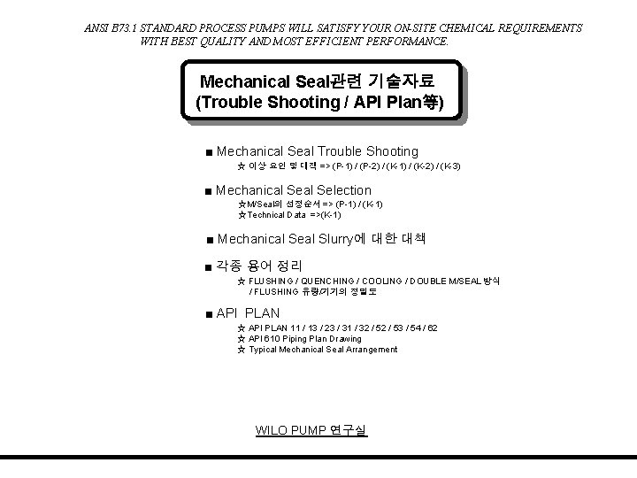 ANSI B 73. 1 STANDARD PROCESS PUMPS WILL SATISFY YOUR ON-SITE CHEMICAL REQUIREMENTS WITH