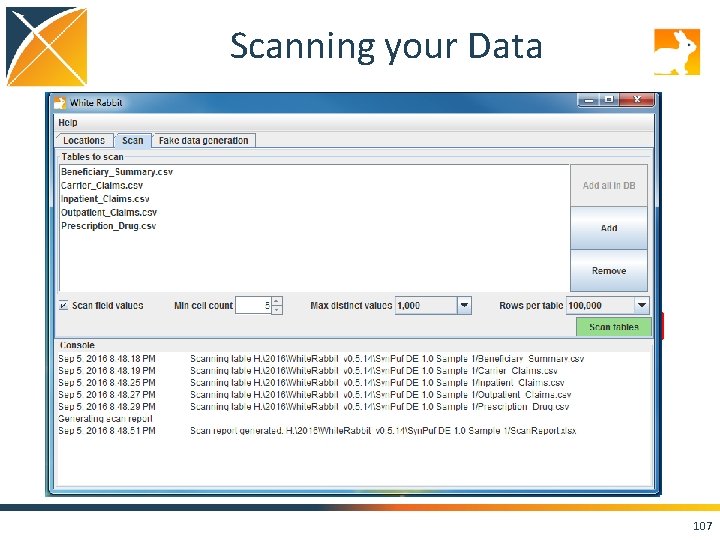 Scanning your Data 107 