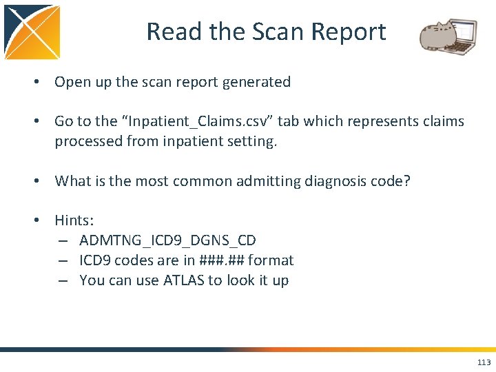 Read the Scan Report • Open up the scan report generated • Go to