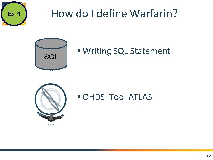 Ex 1 How do I define Warfarin? SQL • Writing SQL Statement • OHDSI