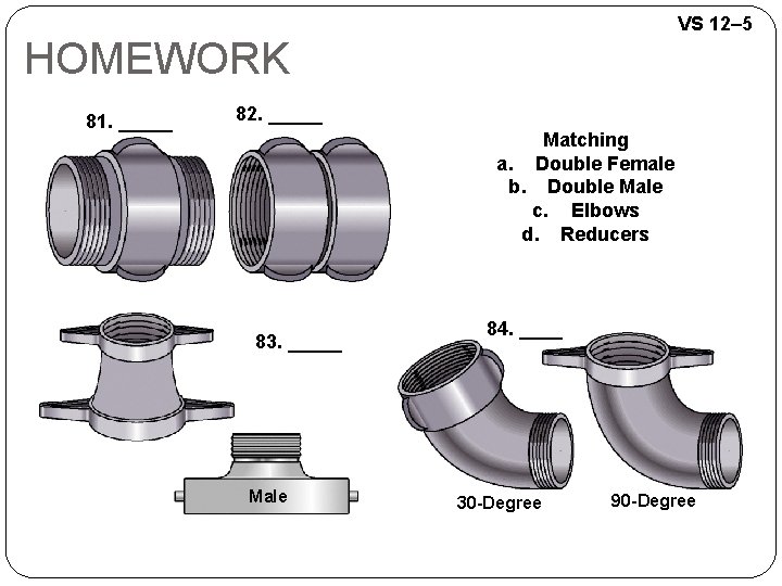 VS 12– 5 HOMEWORK 81. _____ 82. _____ Matching a. Double Female b. Double VS 12– 5 HOMEWORK 81. _____ 82. _____ Matching a. Double Female b. Double