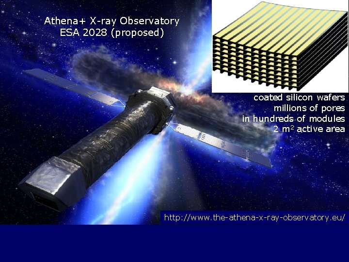 Athena+ X-ray Observatory ESA 2028 (proposed) coated silicon wafers millions of pores in hundreds