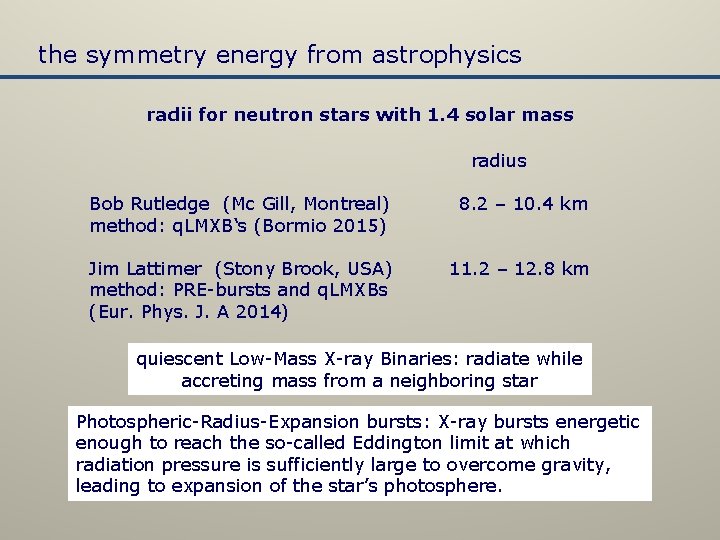 the symmetry energy from astrophysics radii for neutron stars with 1. 4 solar mass