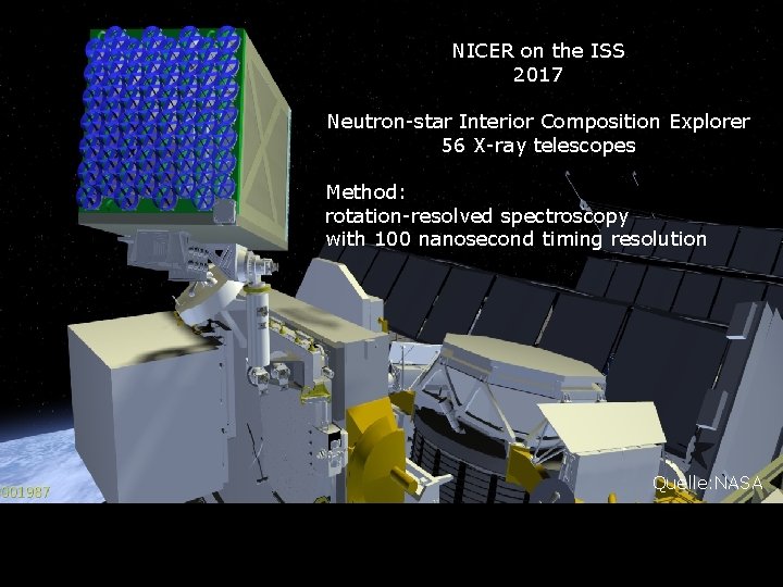 NICER on the ISS 2017 Neutron-star Interior Composition Explorer 56 X-ray telescopes Method: rotation-resolved