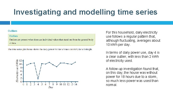 Investigating and modelling time series For this household, daily electricity use follows a regular