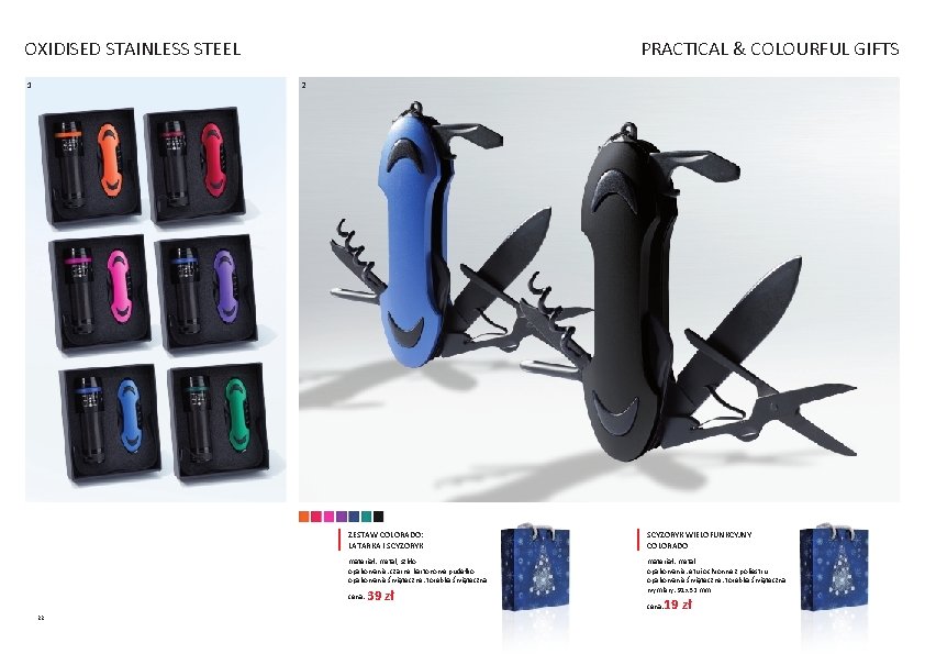OXIDISED STAINLESS STEEL 1 PRACTICAL & COLOURFUL GIFTS 2 ZESTAW COLORADO: LATARKA I SCYZORYK OXIDISED STAINLESS STEEL 1 PRACTICAL & COLOURFUL GIFTS 2 ZESTAW COLORADO: LATARKA I SCYZORYK