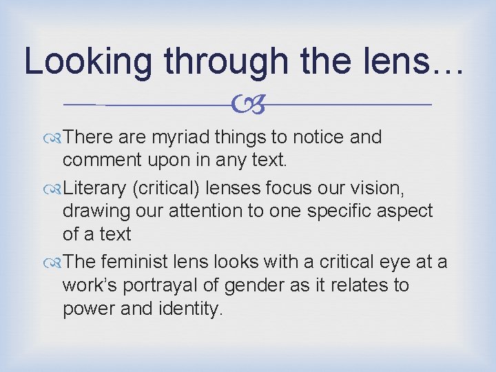 Looking through the lens… There are myriad things to notice and comment upon in