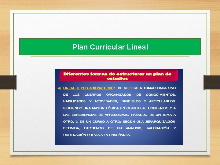 Plan Curricular Lineal 