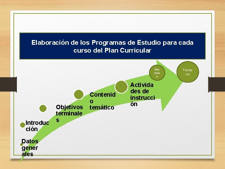 Elaboración de los Programas de Estudio para cada curso del Plan Curricular Rec urso