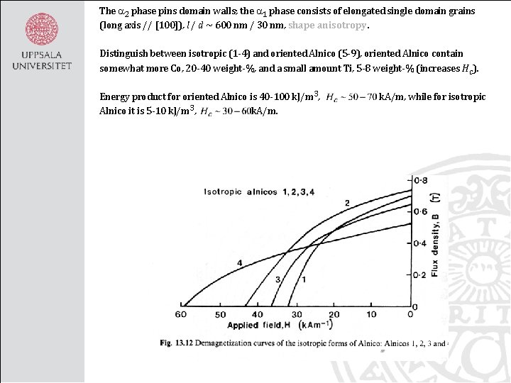 The a 2 phase pins domain walls; the a 1 phase consists of elongated