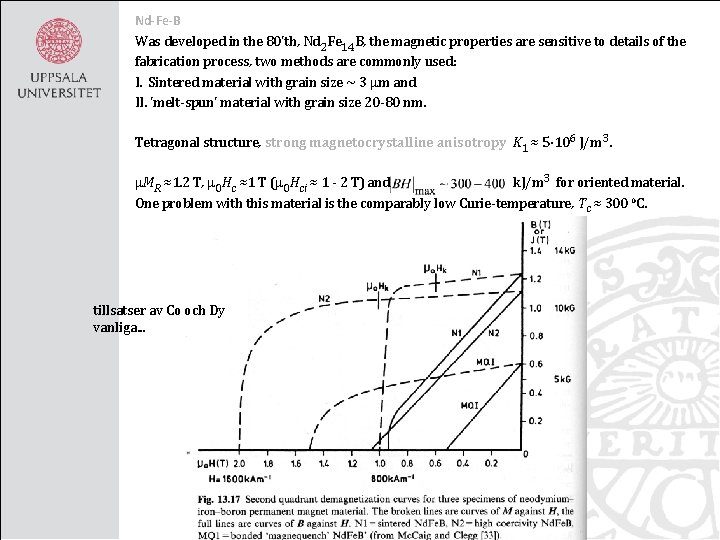 Nd-Fe-B Was developed in the 80'th, Nd 2 Fe 14 B, the magnetic properties