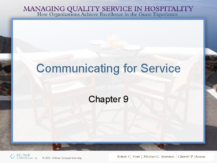 Communicating for Service Chapter 9 