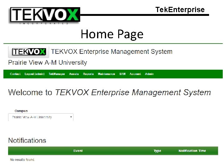 Tek. Enterprise Home Page 