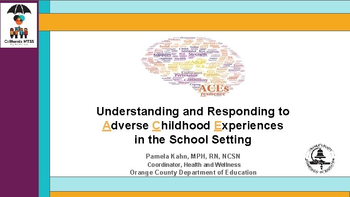 Understanding and Responding to Adverse Childhood Experiences in the School Setting Pamela Kahn, MPH,