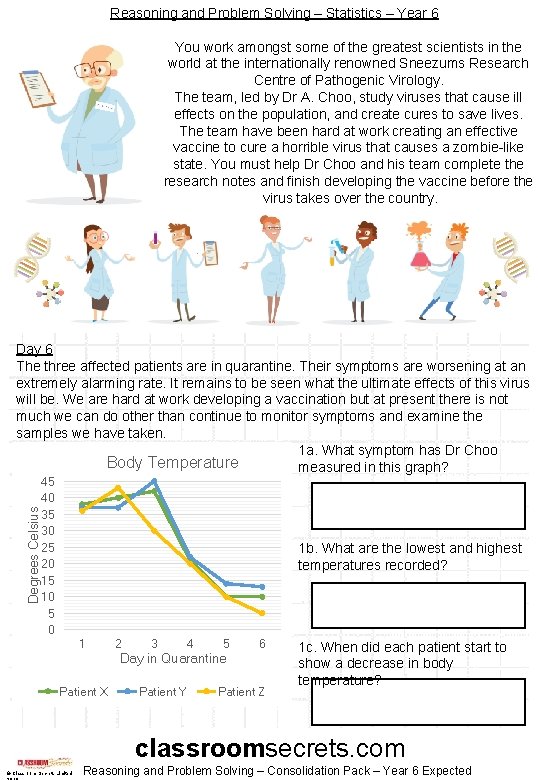 Reasoning and Problem Solving – Statistics – Year 6 You work amongst some of