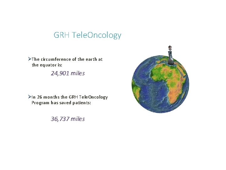 GRH Tele. Oncology ØThe circumference of the earth at the equator is: 24, 901 GRH Tele. Oncology ØThe circumference of the earth at the equator is: 24, 901