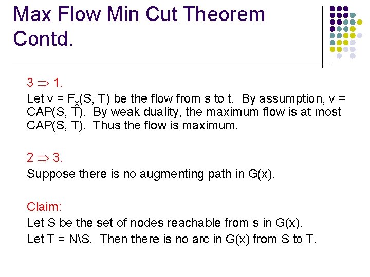 Max Flow Min Cut Problem Directed Graph Applications