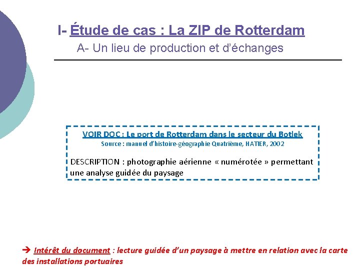 I- Étude de cas : La ZIP de Rotterdam A- Un lieu de production