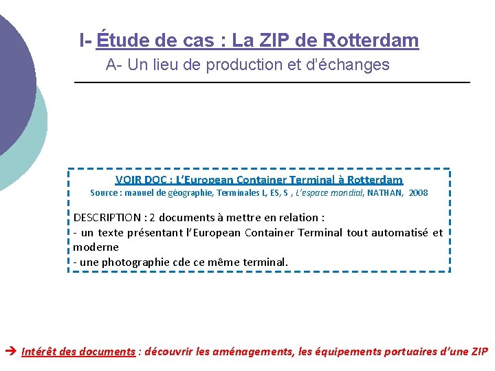 I- Étude de cas : La ZIP de Rotterdam A- Un lieu de production