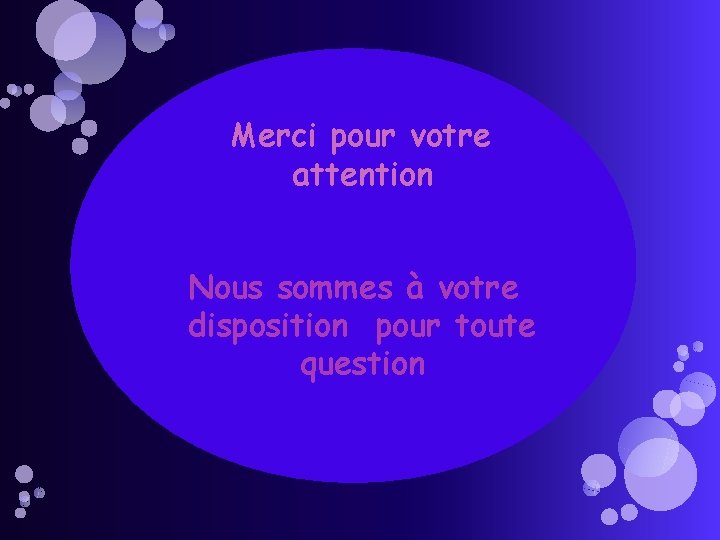 Merci pour votre attention Nous sommes à votre disposition pour toute question 