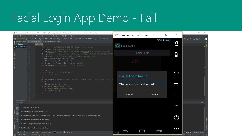 Facial Login App Demo - Fail 
