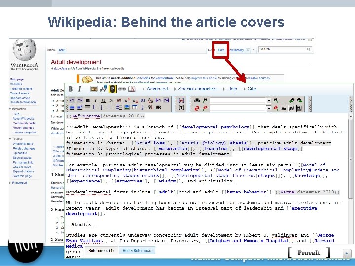 Wikipedia: Behind the article covers 