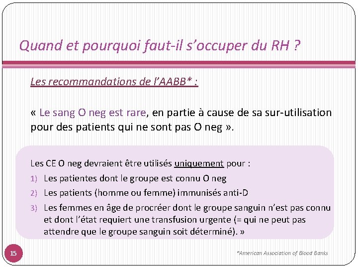 Quand et pourquoi faut-il s’occuper du RH ? Les recommandations de l’AABB* : «