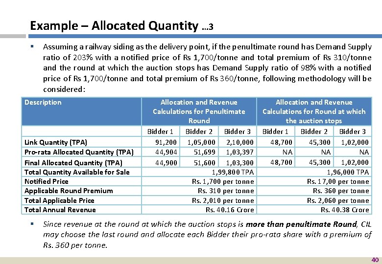 Example – Allocated Quantity … 3 § Assuming a railway siding as the delivery
