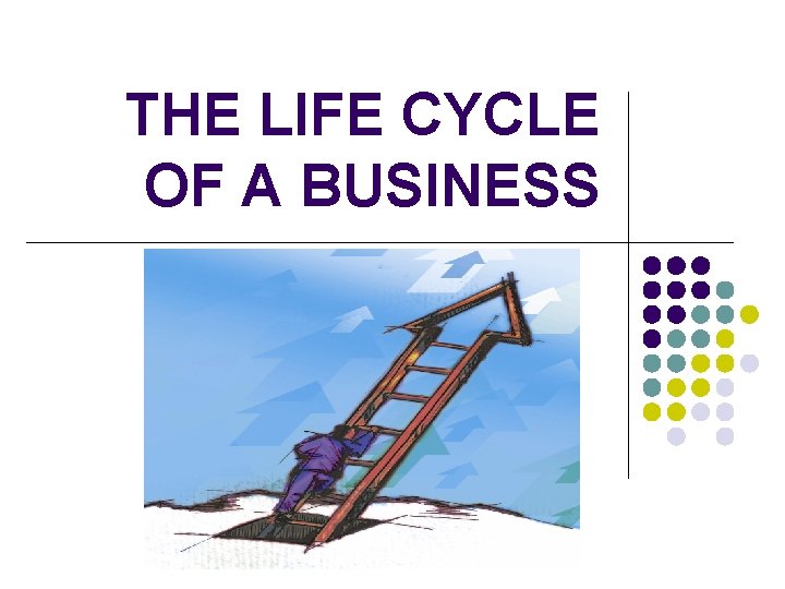 THE LIFE CYCLE OF A BUSINESS 