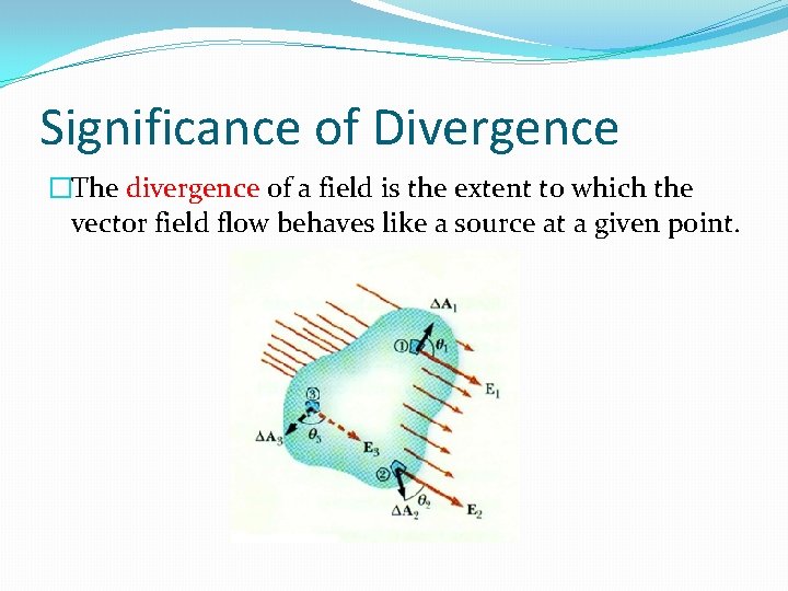 Significance of Divergence �The divergence of a field is the extent to which the