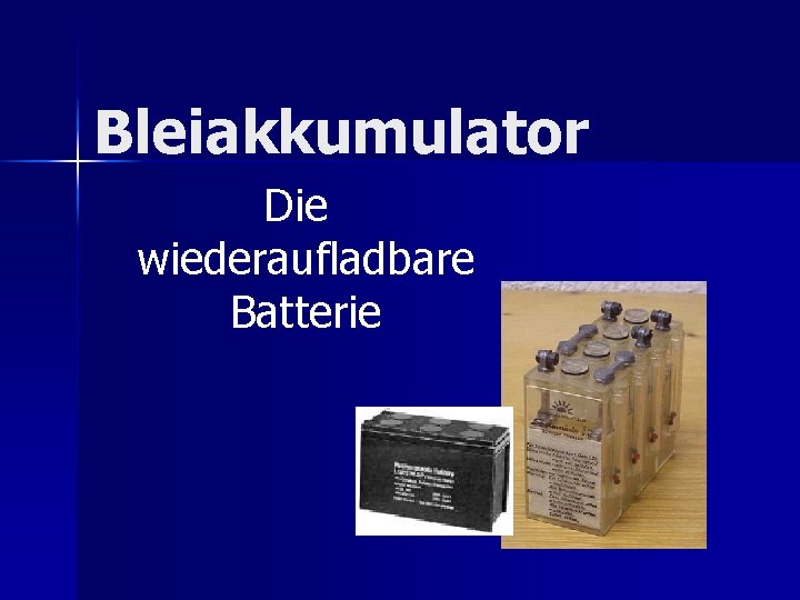 Bleiakkumulator Die wiederaufladbare Batterie 