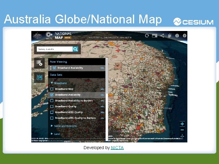 Australia Globe/National Map Developed by NICTA 