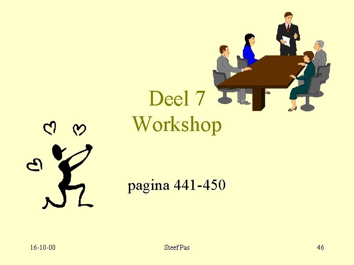 Deel 7 Workshop pagina 441 -450 16 -10 -00 Steef Pas 46 