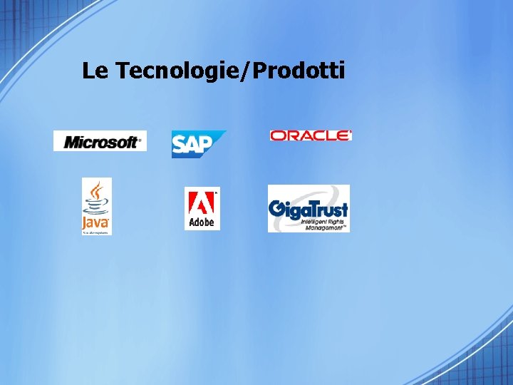 Le Tecnologie/Prodotti 