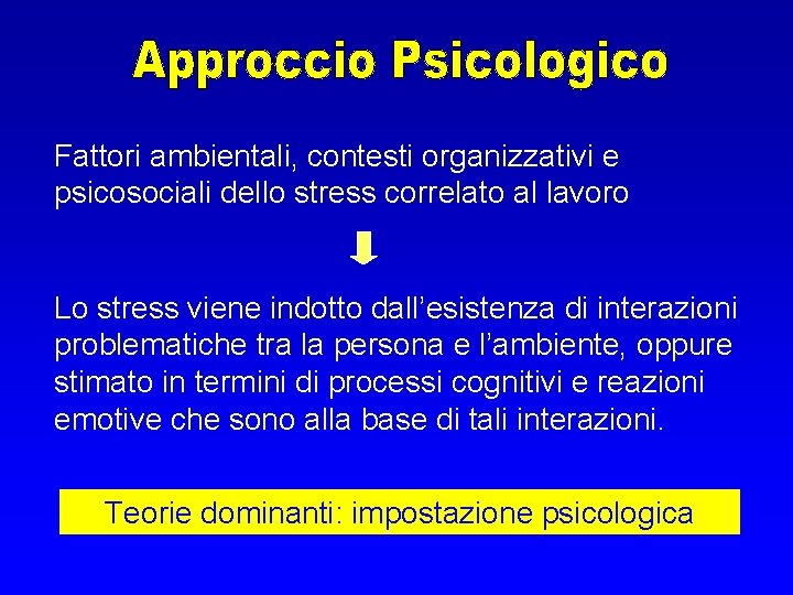 Fattori ambientali, contesti organizzativi e psicosociali dello stress correlato al lavoro Lo stress viene