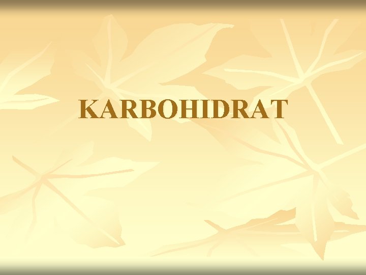 KARBOHIDRAT 