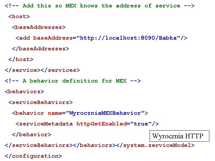 <!-- Add this so MEX knows the address of service --> <host> <base. Addresses>