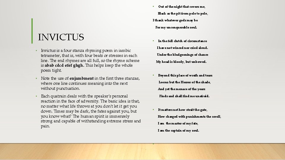  • Out of the night that covers me, Black as the pit from