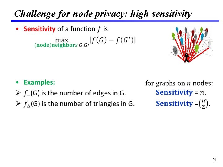 Challenge for node privacy: high sensitivity • 20 