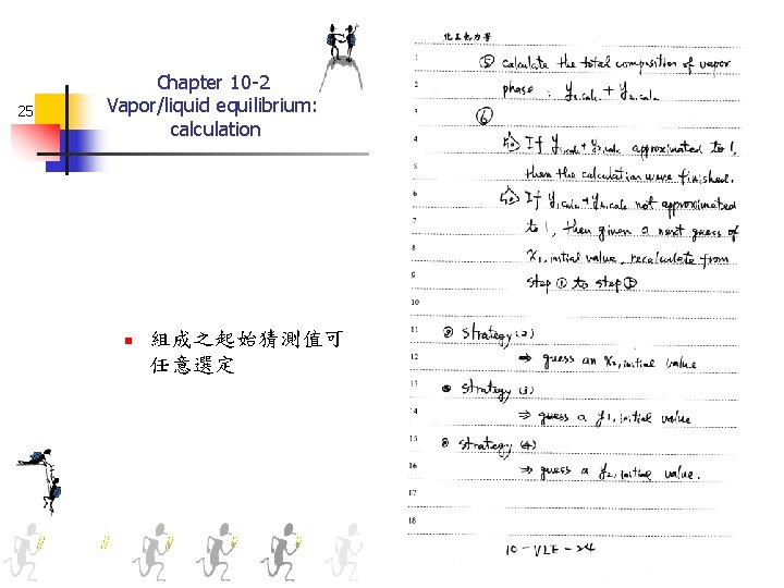 25 Chapter 10 -2 Vapor/liquid equilibrium: calculation n 組成之起始猜測值可 任意選定 