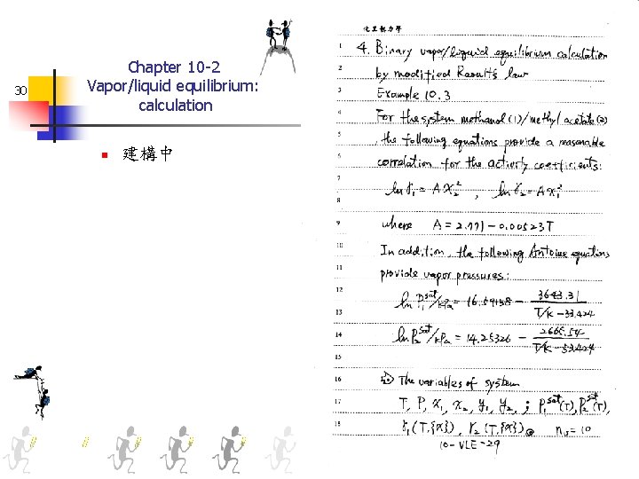 30 Chapter 10 -2 Vapor/liquid equilibrium: calculation n 建構中 