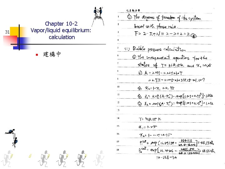 31 Chapter 10 -2 Vapor/liquid equilibrium: calculation n 建構中 