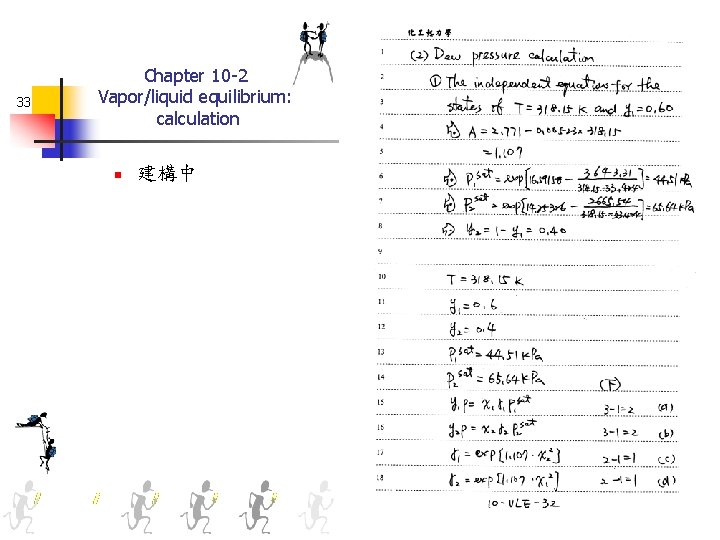 33 Chapter 10 -2 Vapor/liquid equilibrium: calculation n 建構中 