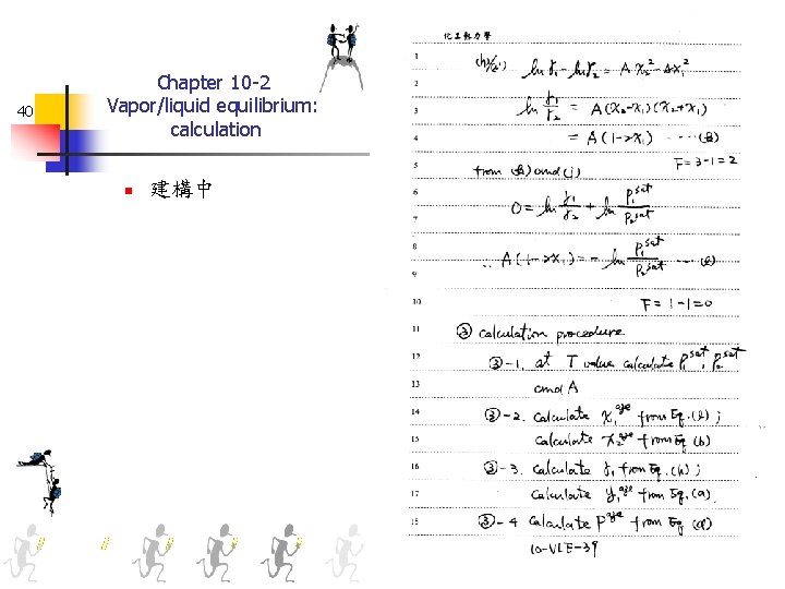 40 Chapter 10 -2 Vapor/liquid equilibrium: calculation n 建構中 