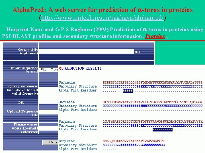 Alpha. Pred: A web server for prediction of -turns in proteins (http: //www. imtech.