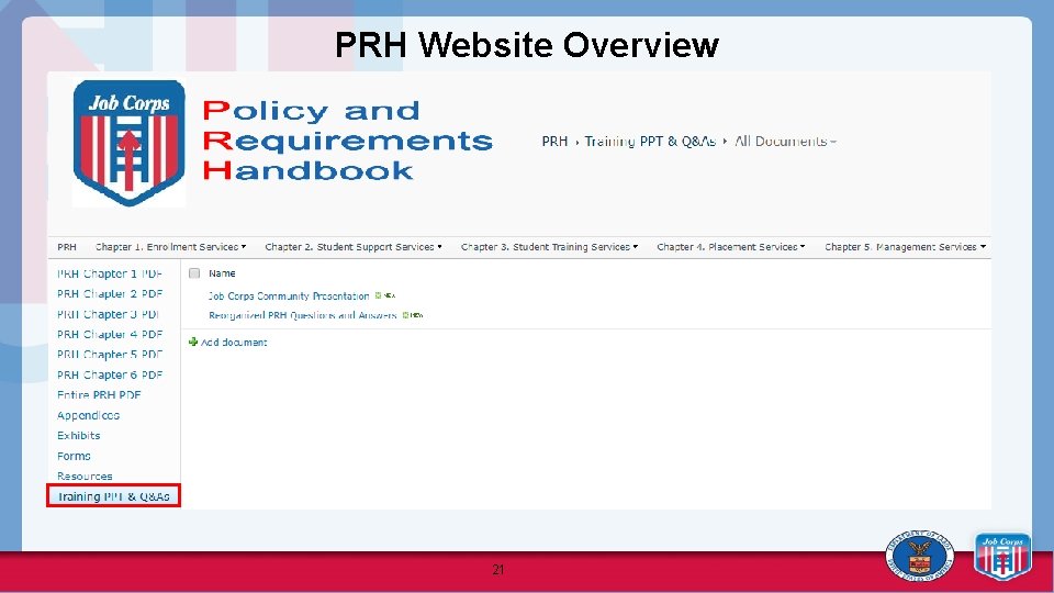 PRH Website Overview 21 