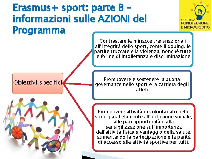 Erasmus+ sport: parte B – informazioni sulle AZIONI del Programma Contrastare le minacce transnazionali